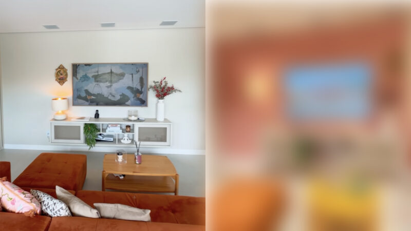 Antes e depois: Influencer faz mudança radical na decoração da sala de estar