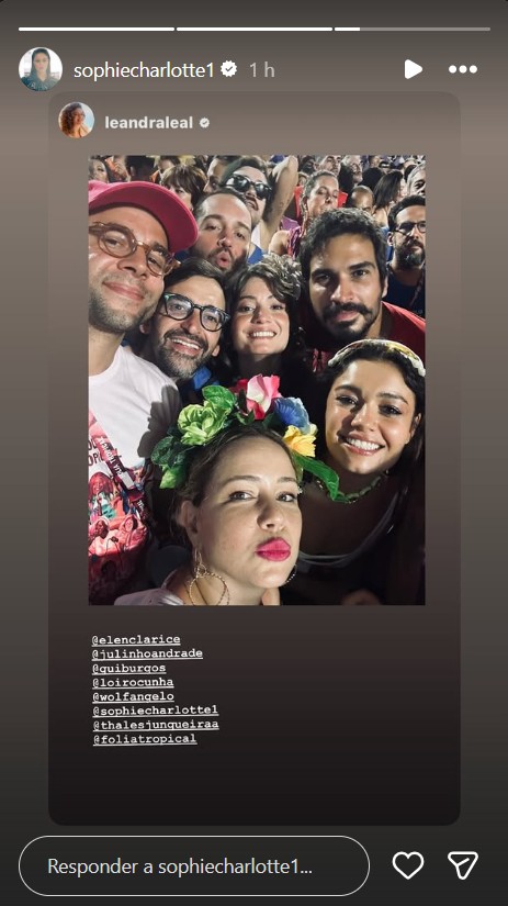 Sophie Charlotte curte Carnaval ao lado de famosos - Foto: Reprodução/Instagram @sophiecharlotte1