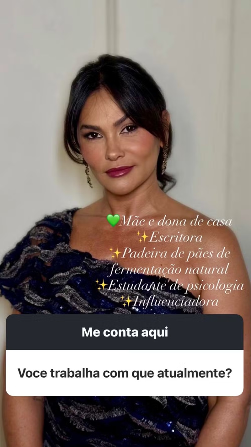 Ex-Tiazinha, Suzana Alves revela como ganha a vida — Foto: Reprodução/ Instagram