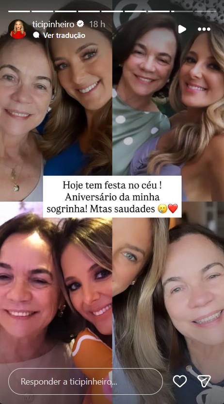 Ticiane Pinheiro homenageia a sogra, Edna Tralli - Foto: Reprodução/Instagram @ticipinheiro 