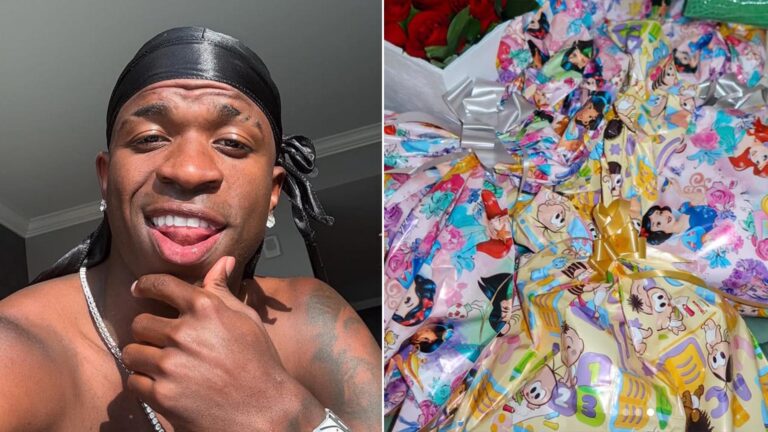 Vini Jr dá presentes exclusivos para os 3 filhos de Virginia e personalizados para cada um deles