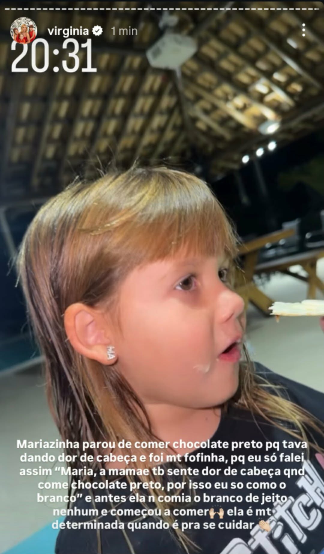 Virginia sobre a filha ter enxaqueca como ela