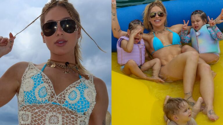 Virginia Fonseca exibe corpo musculoso em passeio de barco com os filhos
