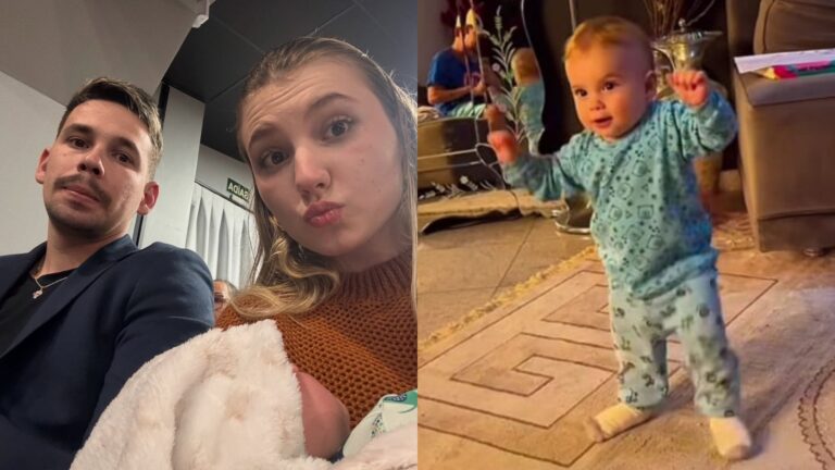 Lucas Borbas, viúvo de Isabel Veloso, encanta ao mostrar os primeiros passou do filho