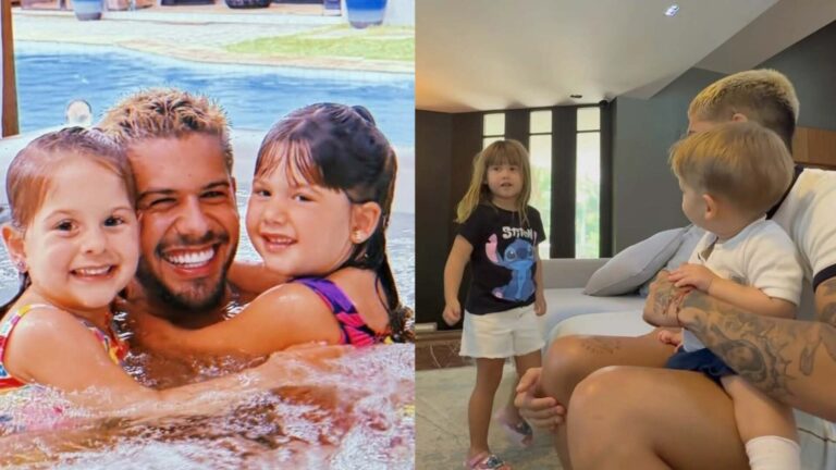 Zé Felipe mostra encontro com os filhos no Rio de Janeiro: ‘Eles’