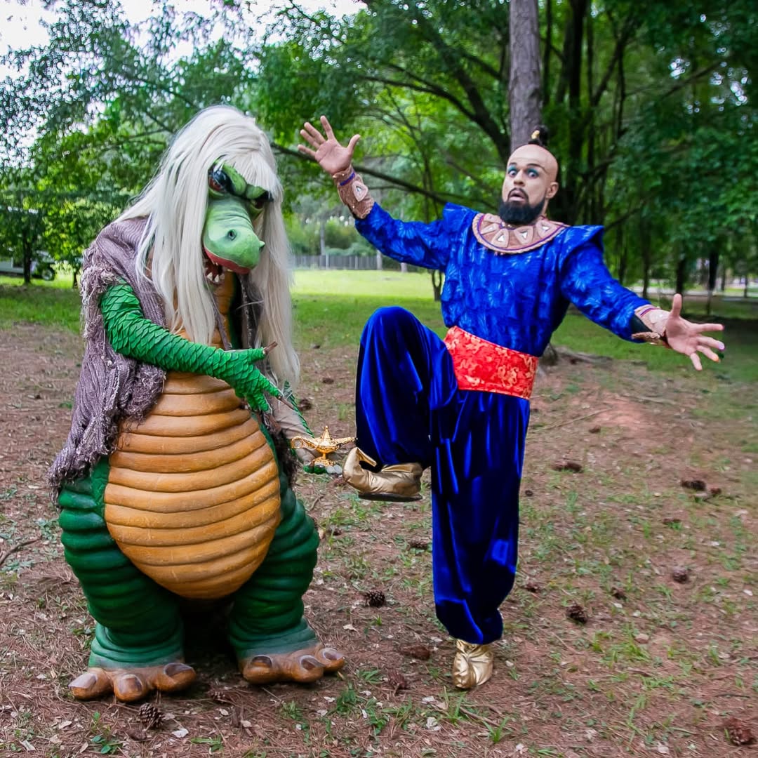Pierre Bittencourt, caracterizado como Gênio da Lâmpada, em 'O Pica Pau Amarelo' — Foto: Instagram/ Bruno Correa