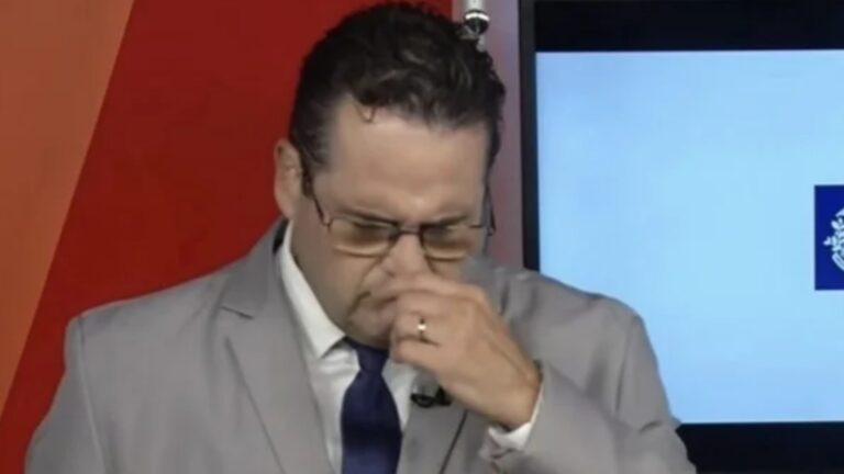 Após desmaiar ao vivo, apresentador se pronuncia e tranquiliza o público