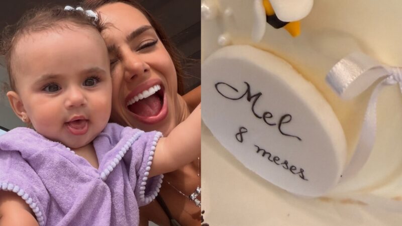 Bruna Biancardi mostra bolo delicado do mesversário de Mel, sua filha com Neymar