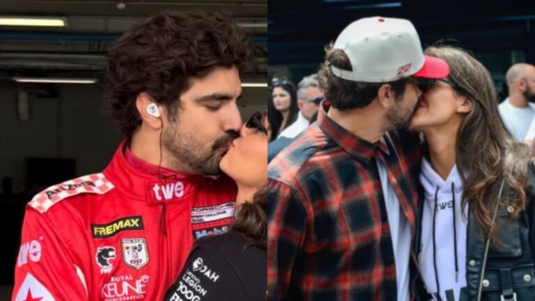 Namorada de Caio Castro publica fotos raras com o ator antes de corrida na Porsche Cup