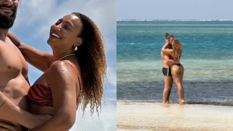Sheron Menezzes se despede das férias com fotos raras ao lado do marido