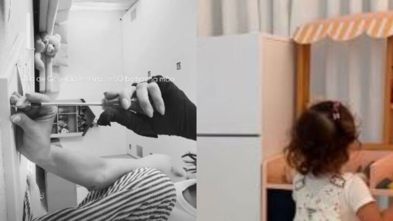 Sozinha, Amanda Kimberlly monta cozinha montessoriana para Helena e resultado surpreende
