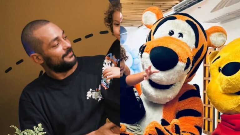 Aos 3 anos, filho de Eduardo Sterblitch chama atenção durante festa de aniversário temática