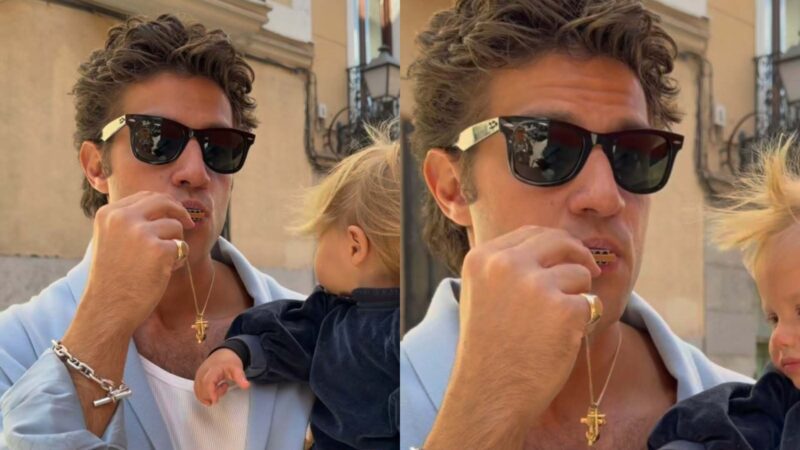 Filha de Chay Suede chama a atenção em rara aparição com o ator: ‘Carinha da mãe’