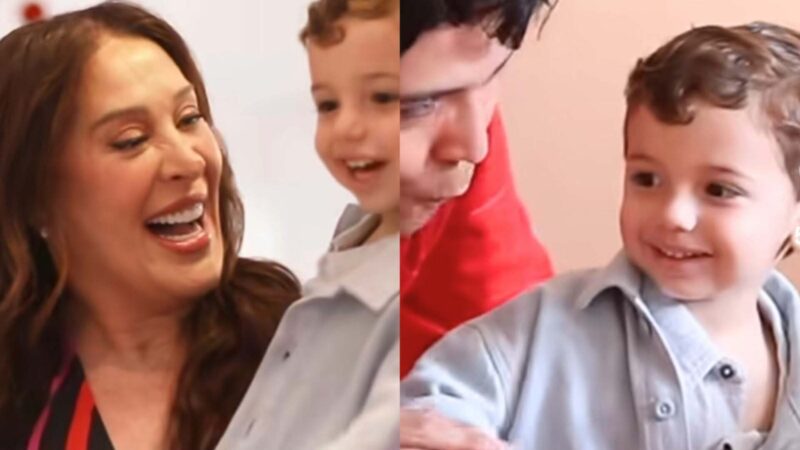 Claudia Raia mostra reações do filho ao ele ver detalhes de sua segunda festa de 3 anos