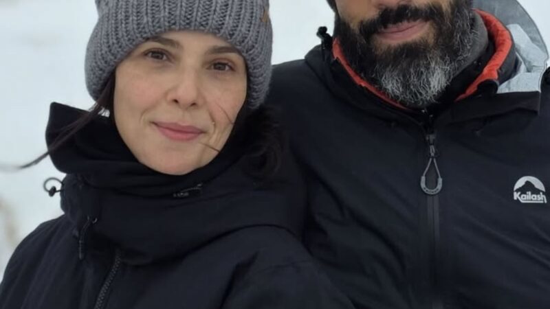 Aos 47 anos, Débora Falabella compartilha foto rara com o marido em viagem à Islândia