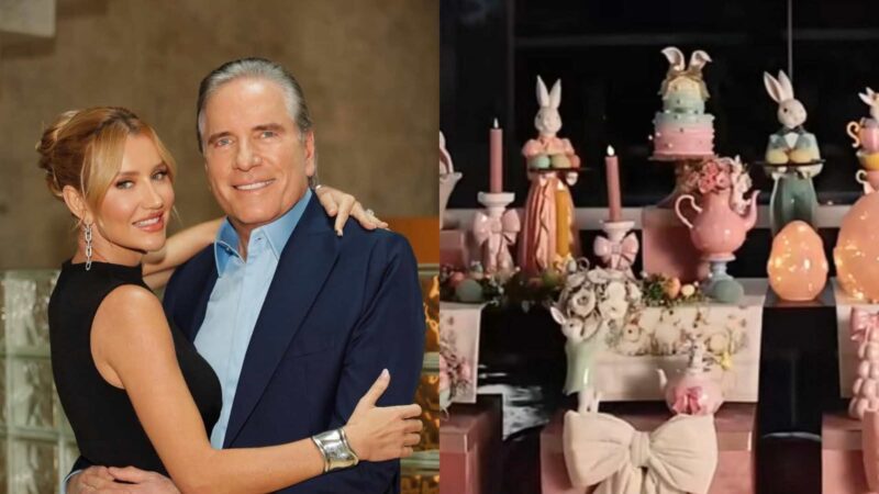 Mansão de Roberto Justus e Ana Paula Siebert em São Paulo ganha decoração de Páscoa