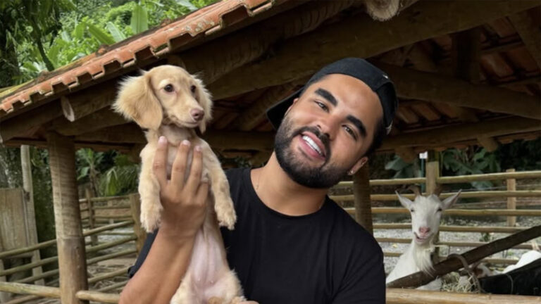 Cachorra de Lucas Guedez sofre acidente e passa por cirurgia
