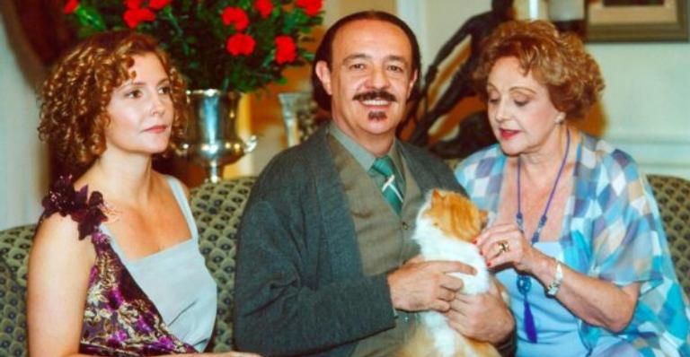 Maria Padilha, Ney Latorraca e Eva Todor em O Cravo e a Rosa - Foto: Divulgação / TV Globo