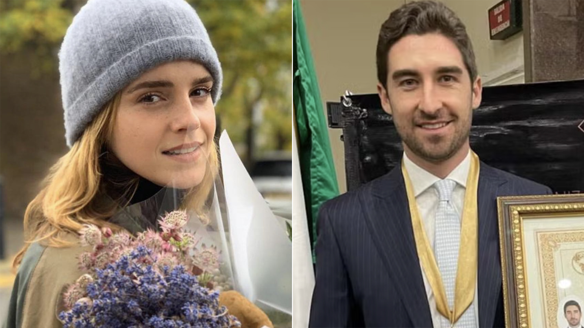 Emma Watson e Gonzalo Hevia Baillères - Fotos: Reprodução / Instagram e Linkedin