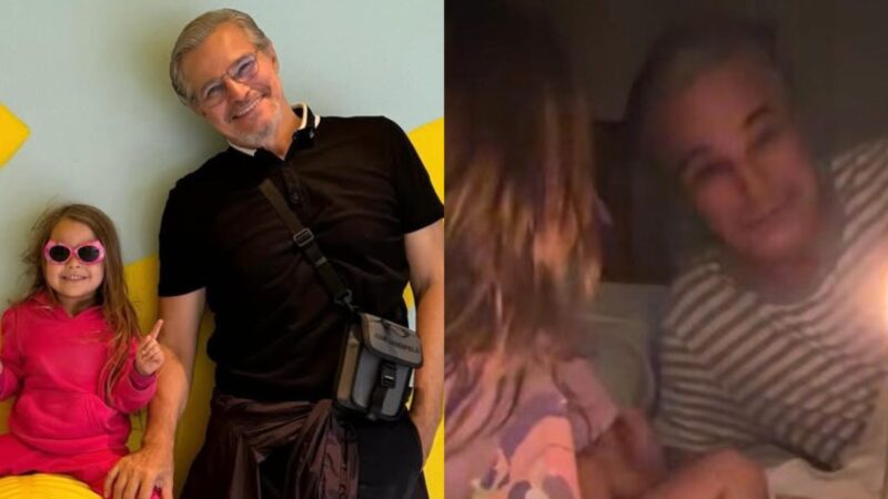 Aos 4 anos, filha caçula de Edson Celulari encanta com surpresa no aniversário do pai