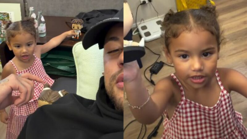 Filha de Neymar encanta ao reconhecer bonecos dos três irmãos: ‘Muito bem’