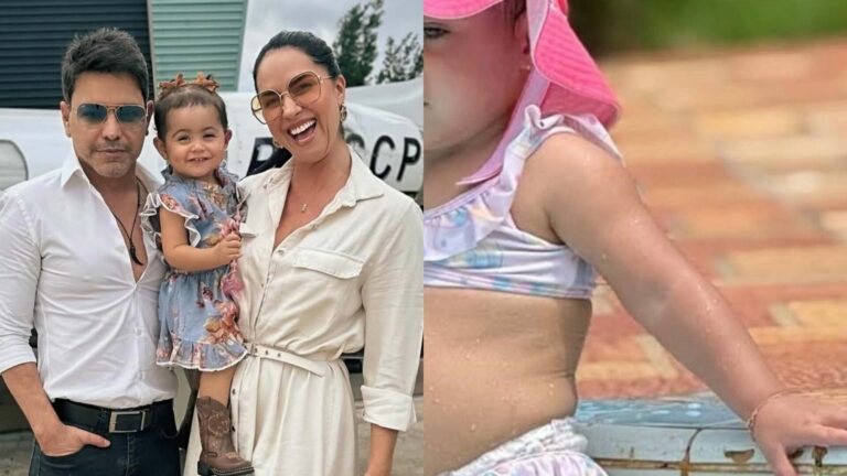 Filha de Zezé Di Camargo e Graciele Lacerda esbanja fofura na piscina da Fazenda É o Amor