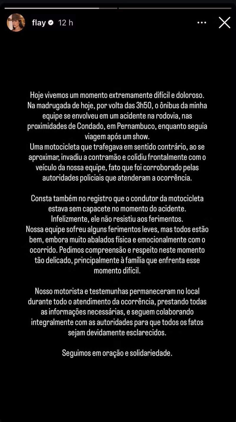 Post de Flay — Foto: Reprodução | Instagram