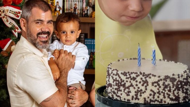 Juliano Cazarré faz pedido especial em aniversário de 2 anos do filho: ‘Se puder…’