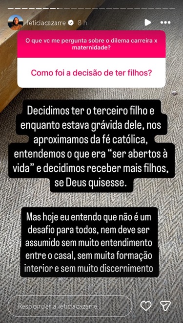 Leticia Cazarré fala sobre a família- Foto: @leticiacazarre