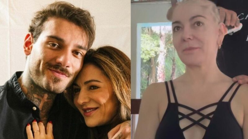 Aos 49 anos, mãe de Lucas Lucco raspa a cabeça após descobrir doença
