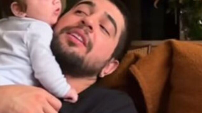 Aos 2 meses, filha de Nattan rouba a cena em momento de chamego com o pai