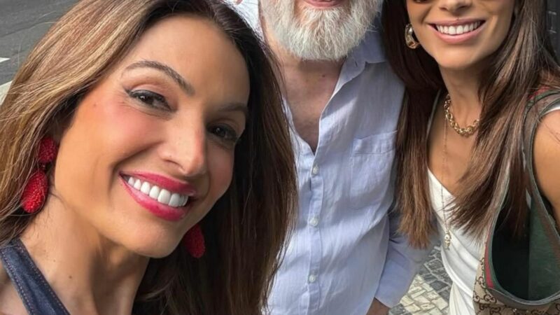 Pai de Patrícia Poeta surge em foto rara com as filhas jornalistas