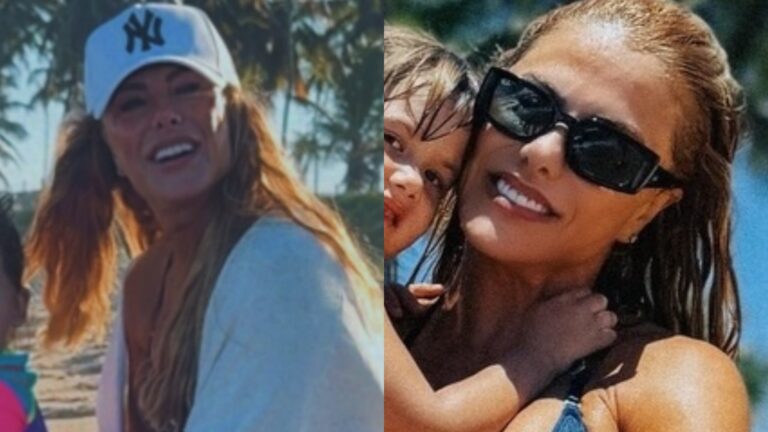 Poliana Rocha curte o dia na praia com Zé Felipe e as netas; veja a foto
