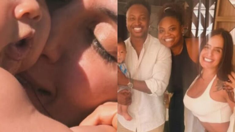 Aos 6 meses, filho de Thiaguinho e Carol Peixinho rouba a cena em novas fotos com a família