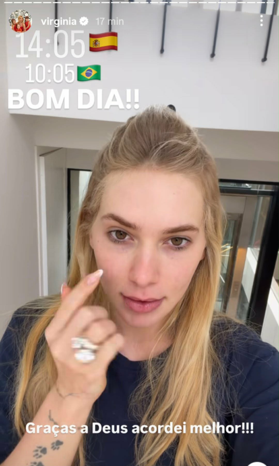 Virginia passa mais uma noite mal - Foto: @virginia