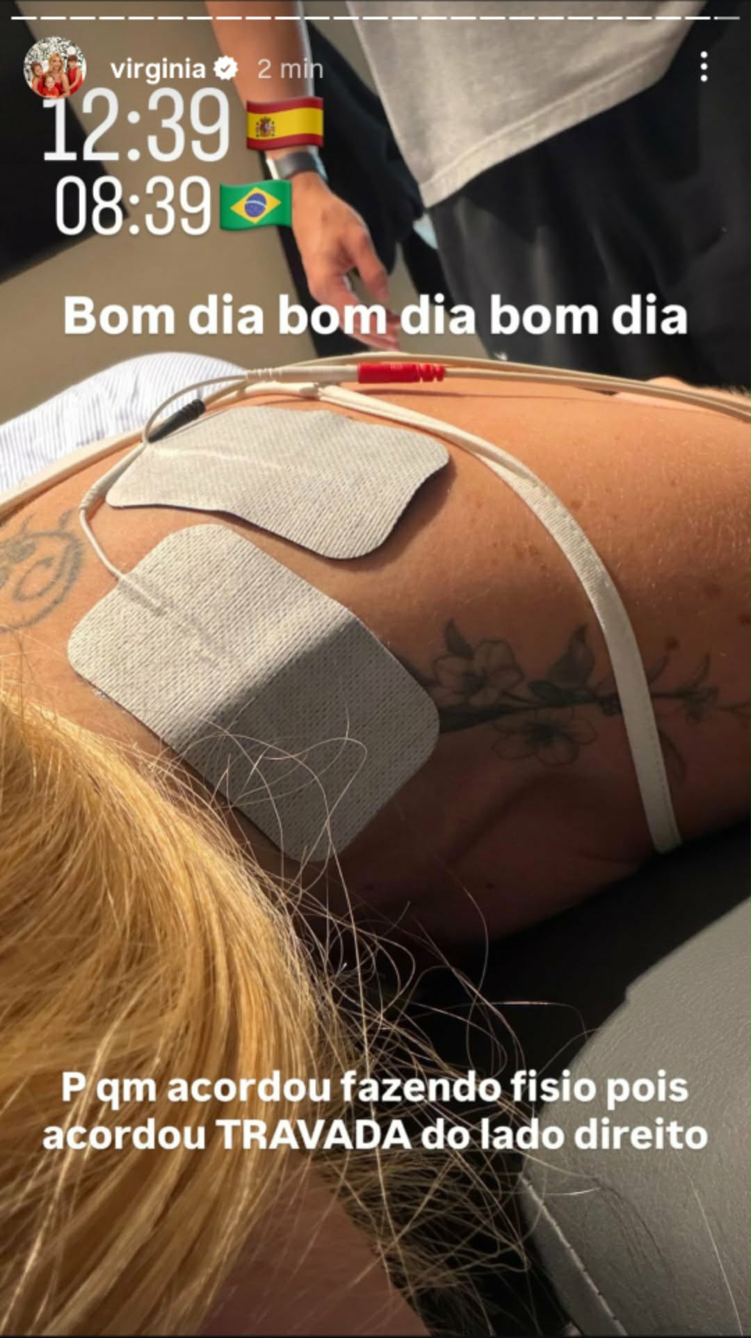 Virginia acorda mal em Madri - Foto: @virginia