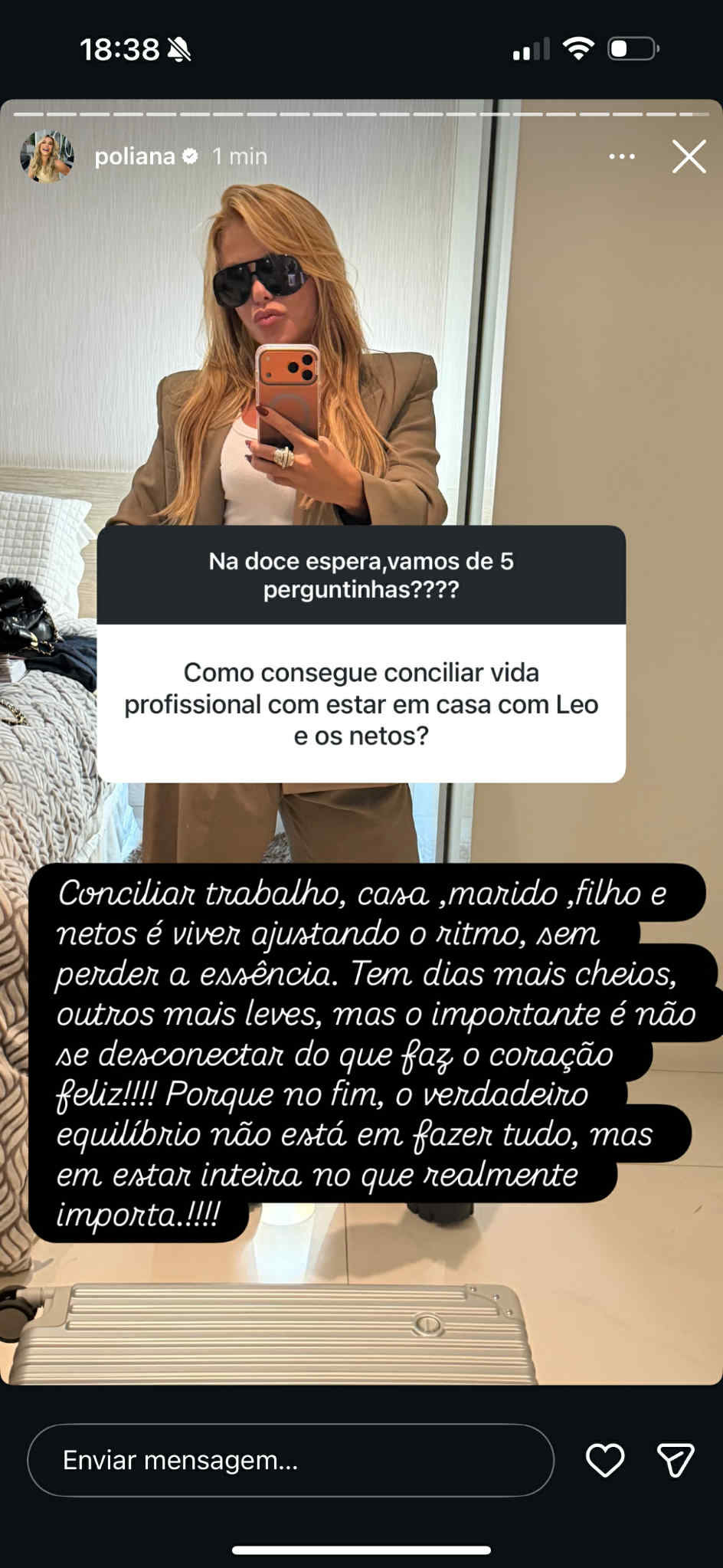 Poliana responde a perguntas - Foto: Reprodução/Instagram