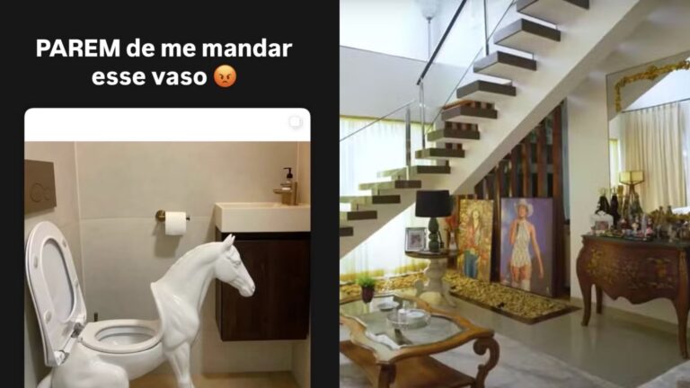 Cantora de 22 anos tem mansão de 600 m² com vaso sanitário em formato de cavalo?