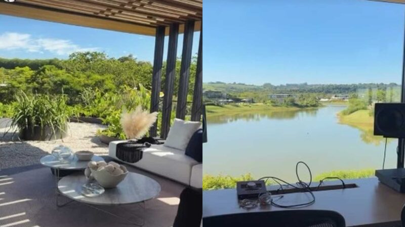Aos 34 anos, cantor que brilhou no BBB26 tem mansão no interior de SP com estúdio exclusivo e vista para lago