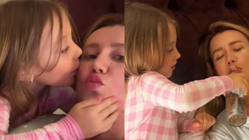 Filha de Ana Paula Siebert rouba a cena ao cuidar da mãe após cirurgia: ‘A melhor enfermeira’