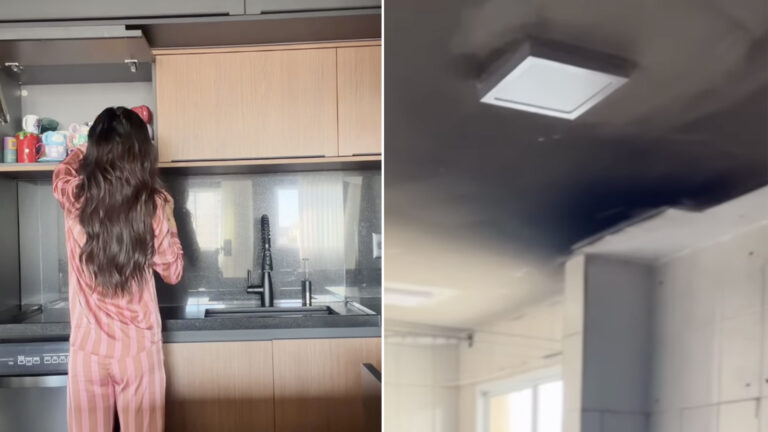 Aos 44 anos, apresentadora da Globo colocou fogo na própria cozinha e exibe o resultado da reforma