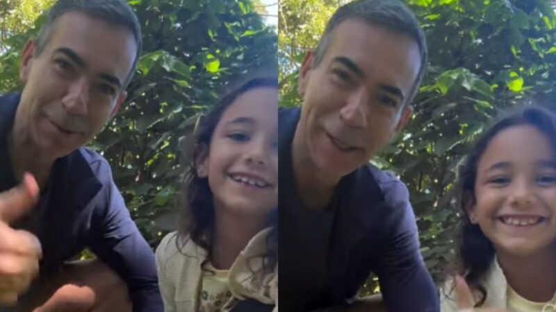César Tralli mostra momento com a filha e revive tradição da infância: ‘Que delícia’