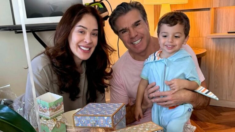 De volta ao Brasil, Claudia Raia mostra como foi sua Páscoa com caça aos ovos com o filho