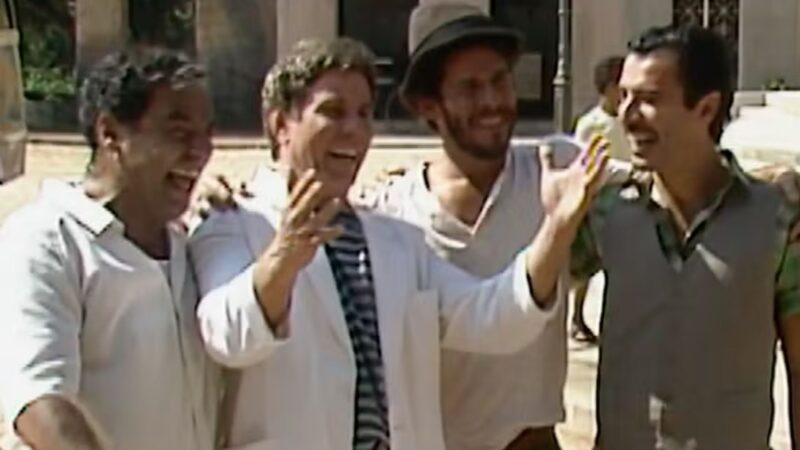 Roberto Bonfim, Reginaldo Faria, José Mayer e Paulo Betti em Tieta - Foto: Reprodução / TV Globo