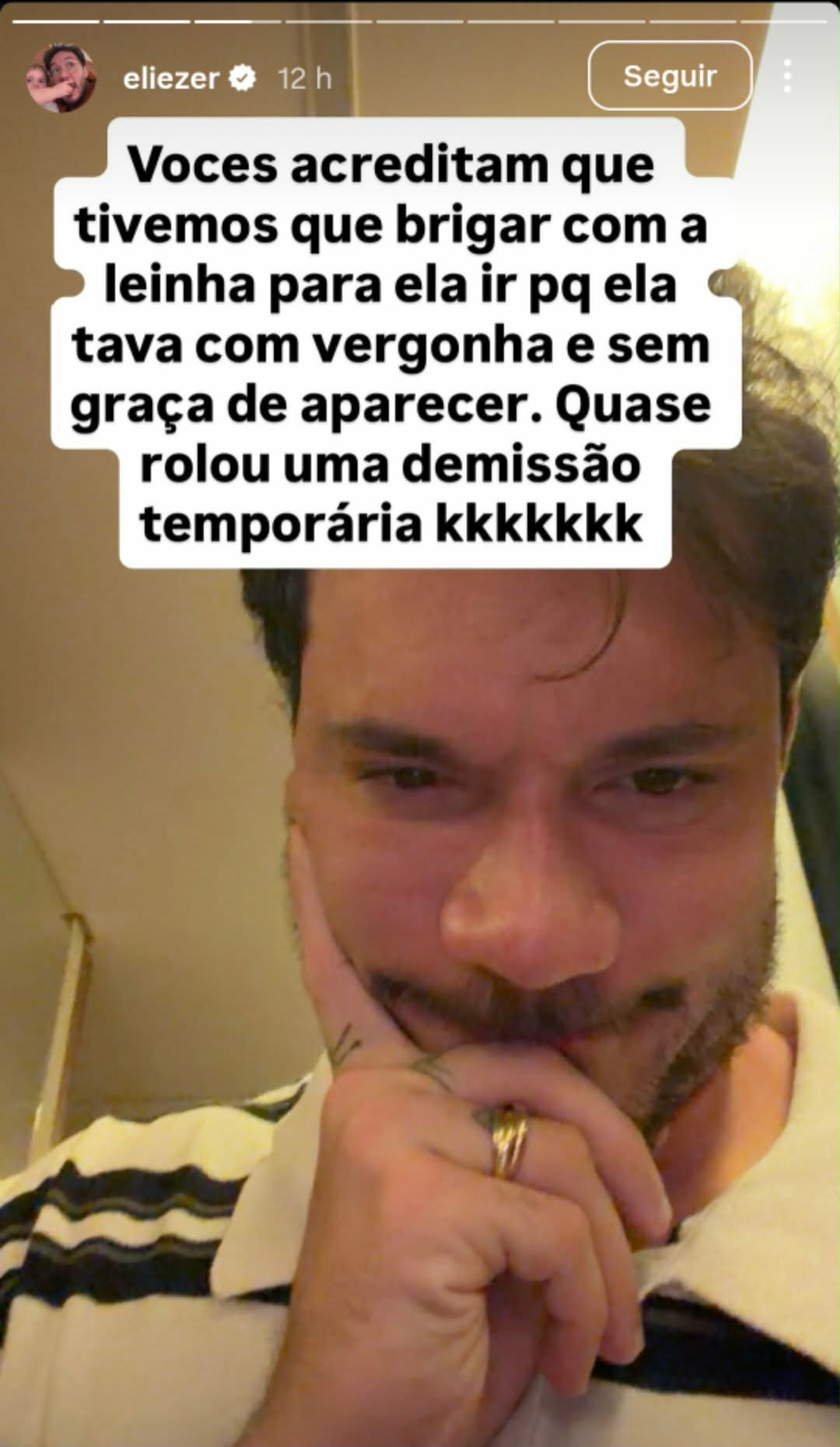 Eliezer "briga" com funcionária