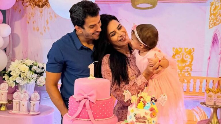 Lucilene Caetano e Felipe Sertanejo celebram um ano da filha com festa de princesa