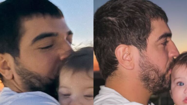 Parecidos? Aos 3 meses, filha de Nattan dá show de fofura em novas fotos com o pai