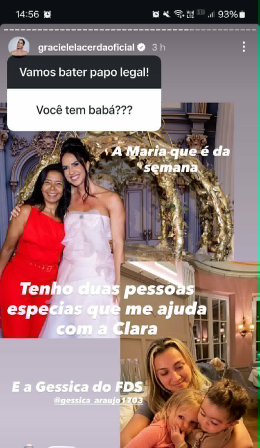 Graciele Lacerda mostra babás de Clara