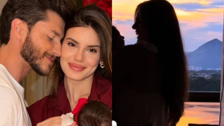 Camila Queiroz e Klebber Toledo encantam ao surgir em novo vídeo com a filha de 3 meses