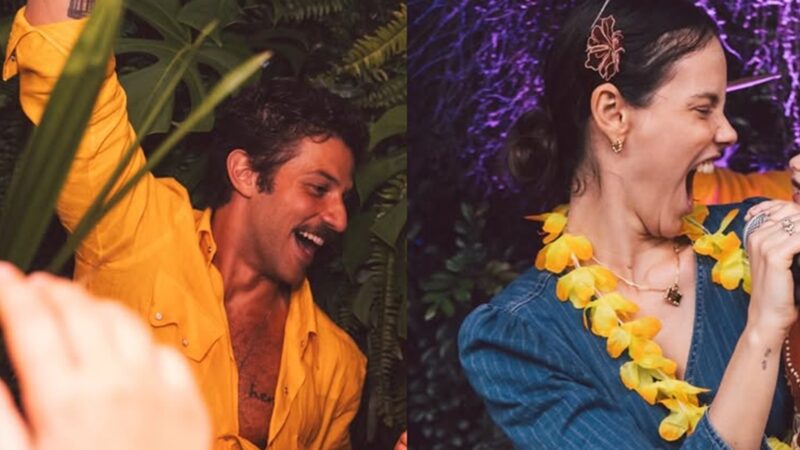 Filhos de Laura Neiva e Chay Suede roubam a cena em festa de 6 anos da primogênita: ‘Família linda’